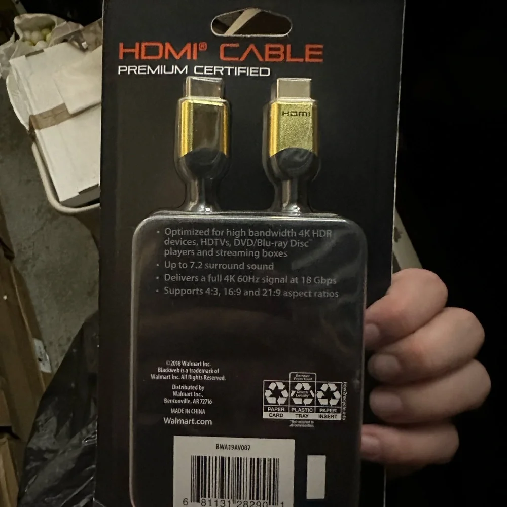 Blackweb Silver HDMI Cable - 6 Foot